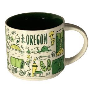 Starbucks Oregon 14 oz. Mug Been There Series 2018, Cute White and Green